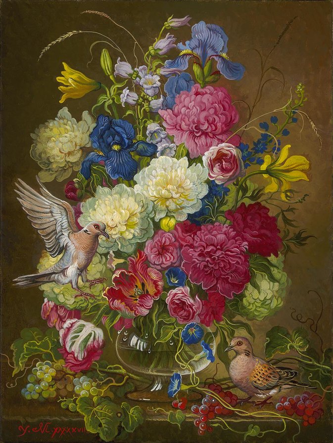 kvety,vtáci - оригинал