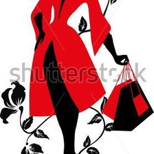 Схема вышивки «Девушка в пальто»