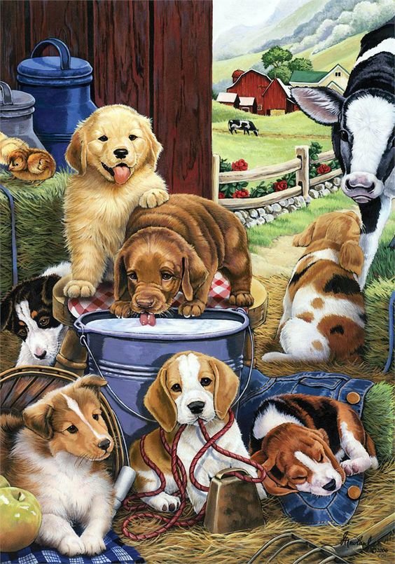 Мир животных - ферма, арт, собака, детское - оригинал