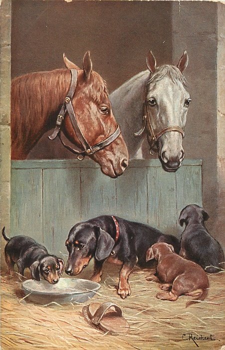 на конюшне - пейзаж, картина, природа - оригинал