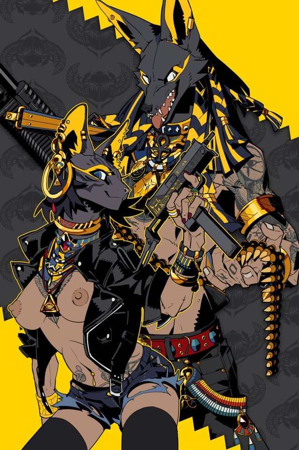 Египетская Мафия - кот, египет, кошки, коты, кошка, оружие - оригинал