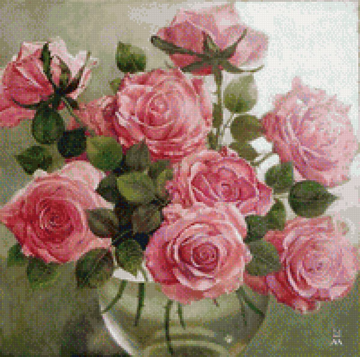 букет розовых роз - розы, букет - предпросмотр