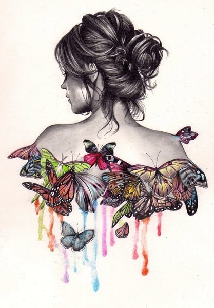 девушка бабочка - бабочка, девушка - оригинал