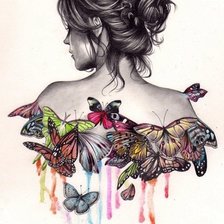 Схема вышивки «девушка бабочка»