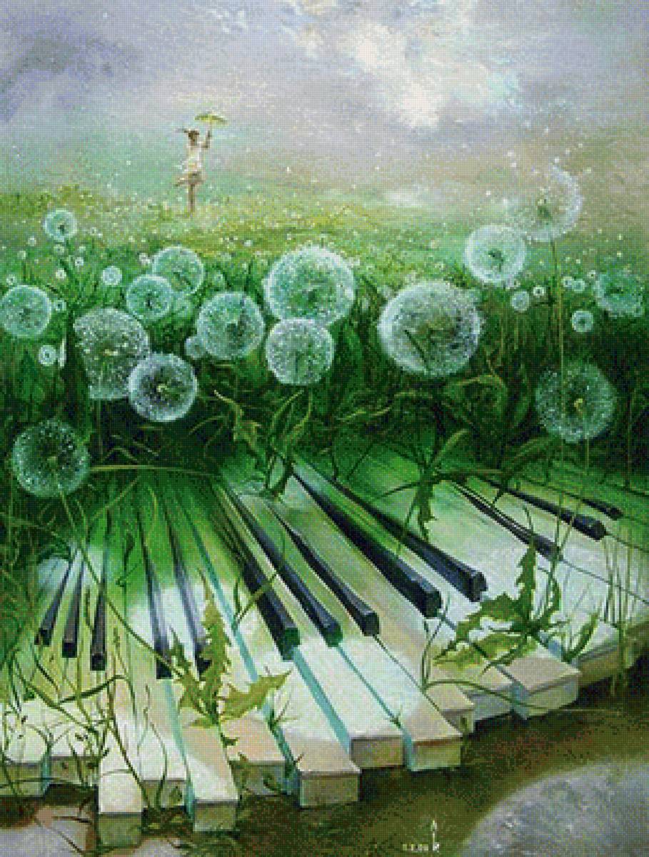 одуванчики - картина - предпросмотр