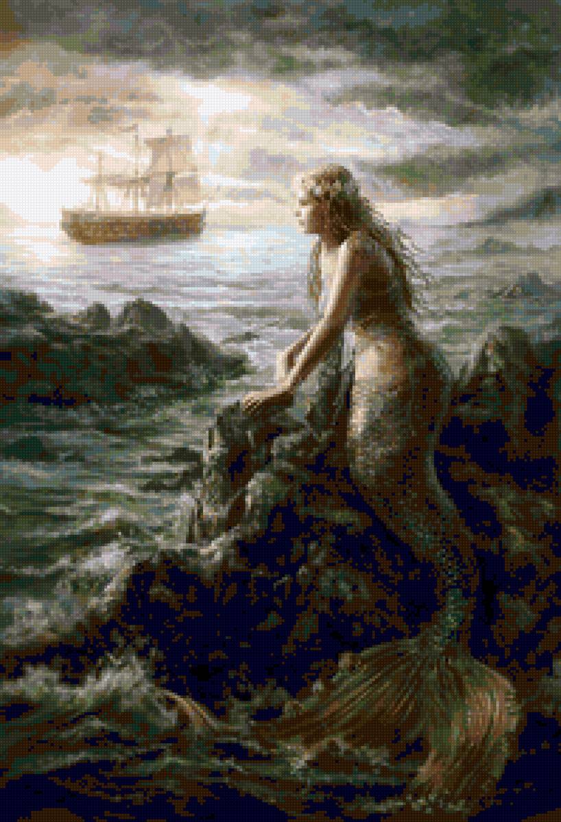 Русалка и море - предпросмотр