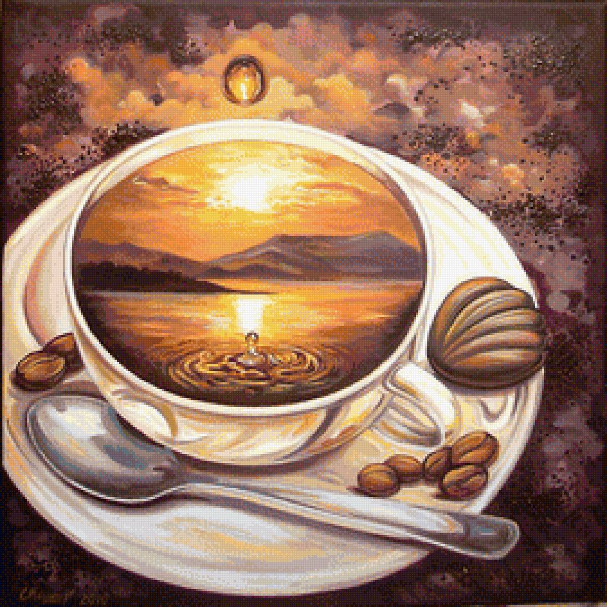 чашка кофе от Снежаны Каширской - кофе, чашка, закат - предпросмотр