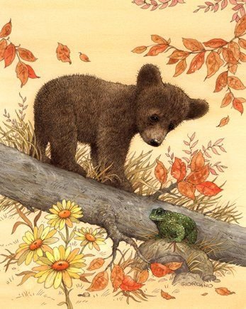 встреча - осень, животные, природа - оригинал