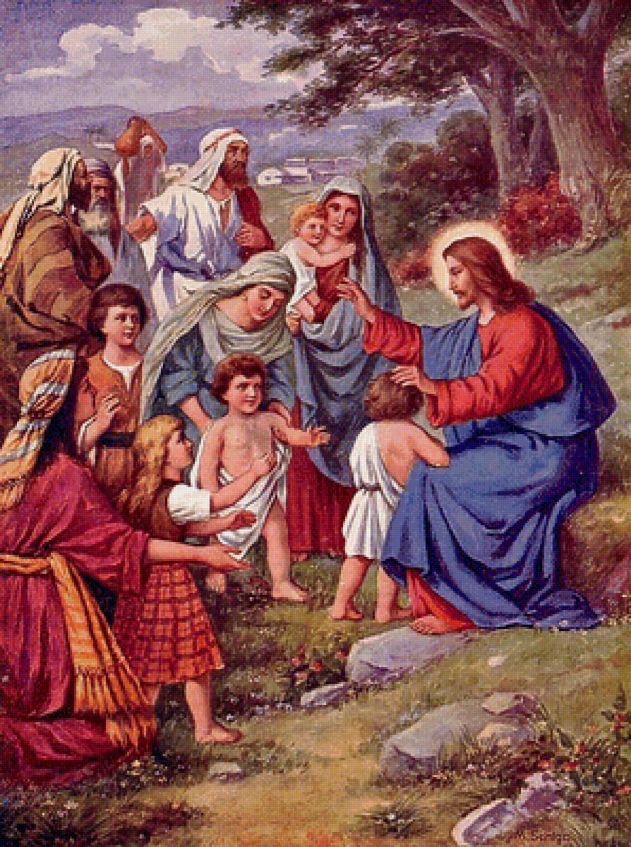 икона - иисус с детьми - предпросмотр