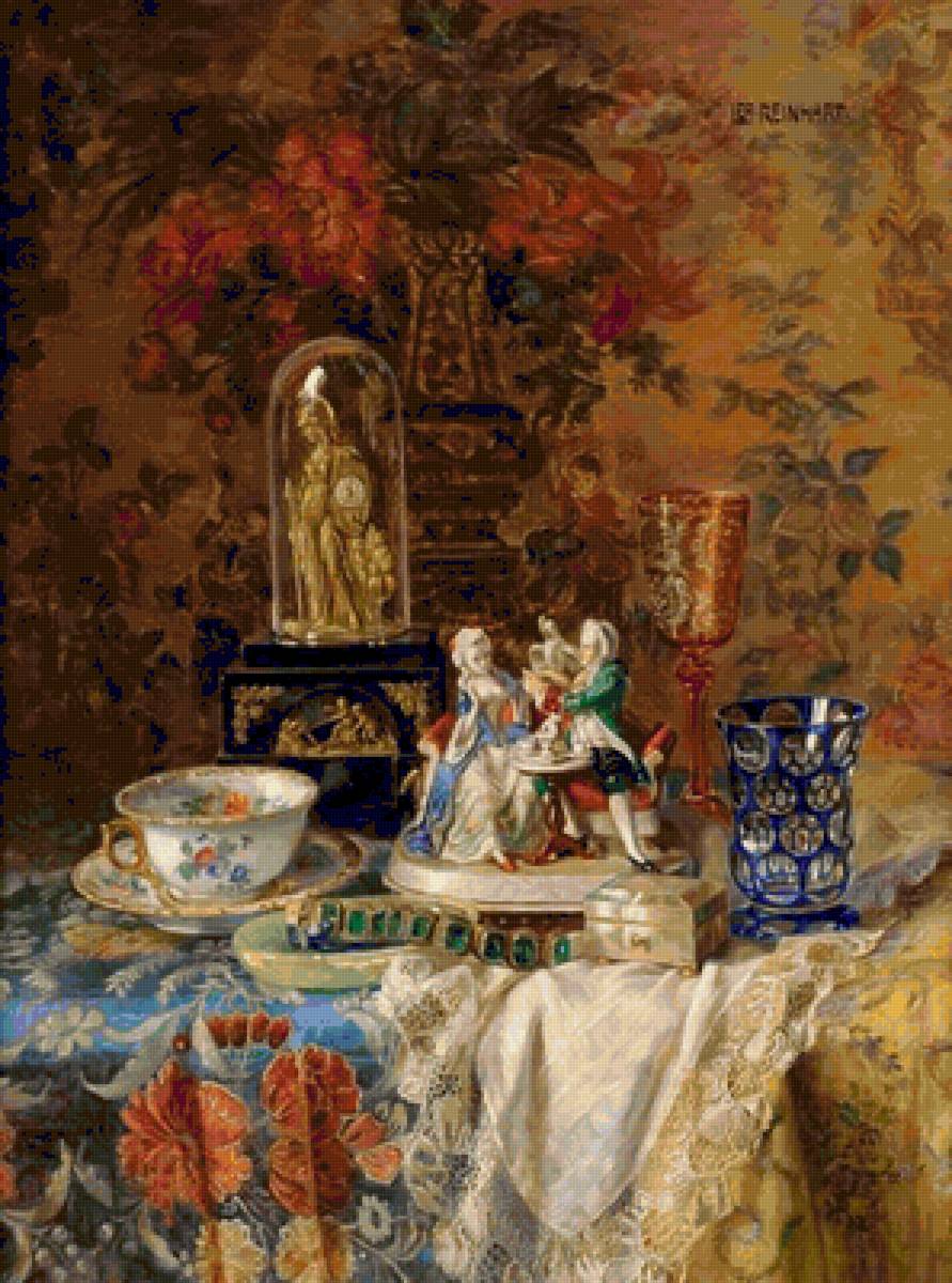 натюрморт - скульртура, скатерть, натюрморт, картина, хужожник - предпросмотр