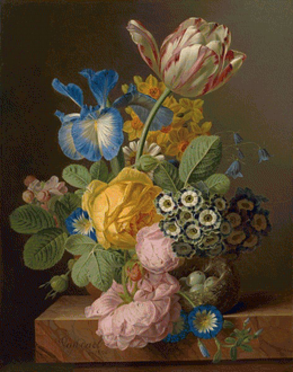 Натюрморт с цветами - живопись, натюрморт, цветы - предпросмотр