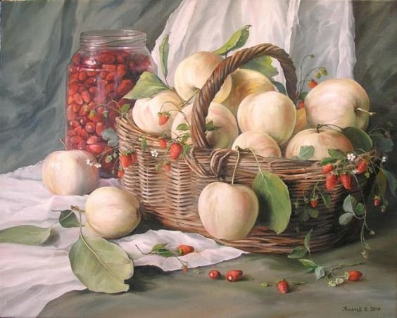 НАТЮРМОРТ С ЯБЛОКАМИ - натюрморт с яблоками - оригинал