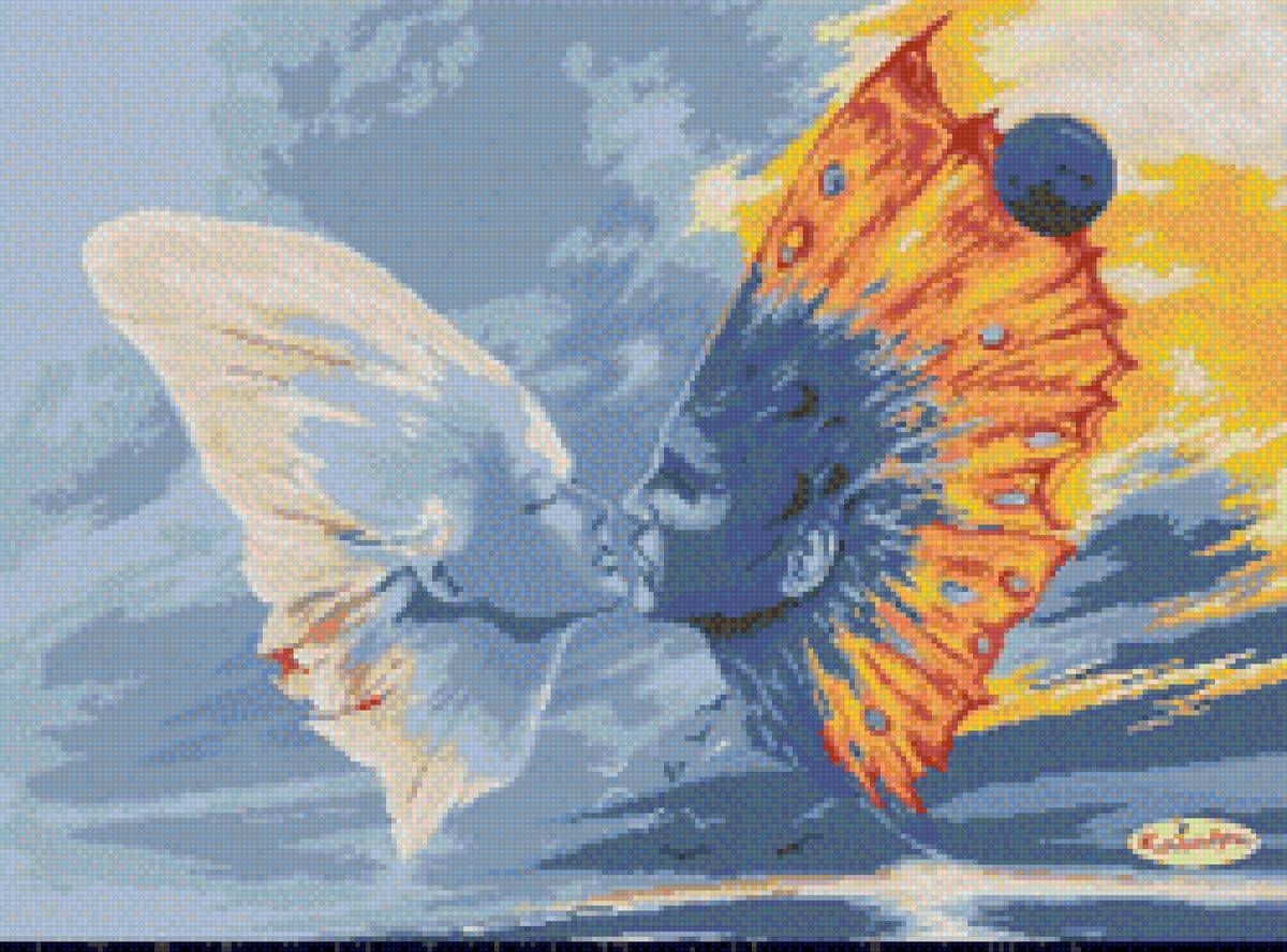 Поцелуй - романтика, бабочка, поцелуй - предпросмотр