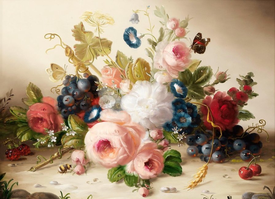 Букет цветов - натюрморт, цветы, букет - оригинал