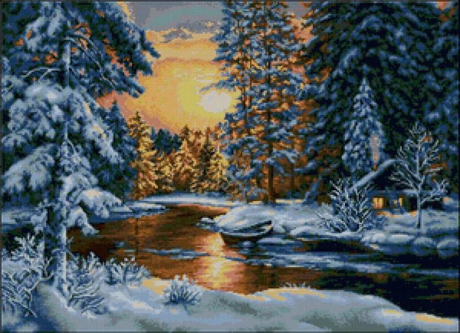 Зима - пейзаж, времена года - оригинал