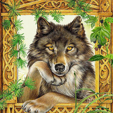 Схема вышивки «взгляд волка»