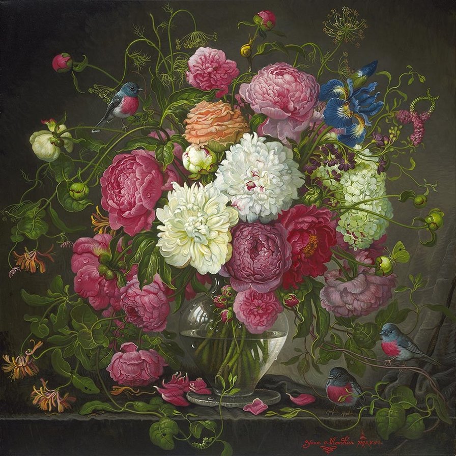 kvety,vtáci - оригинал