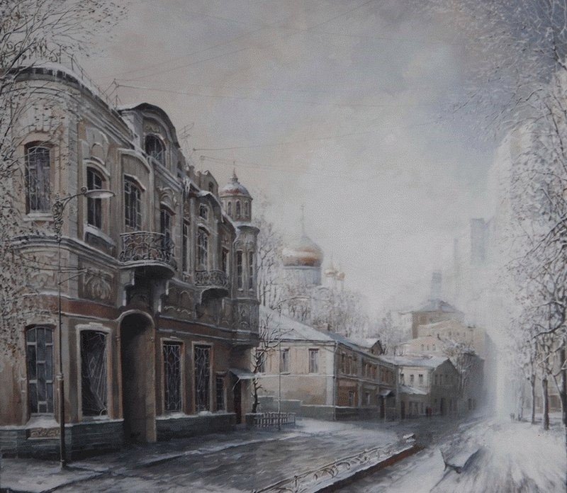 дом с балконом - город, балкон, улица - оригинал