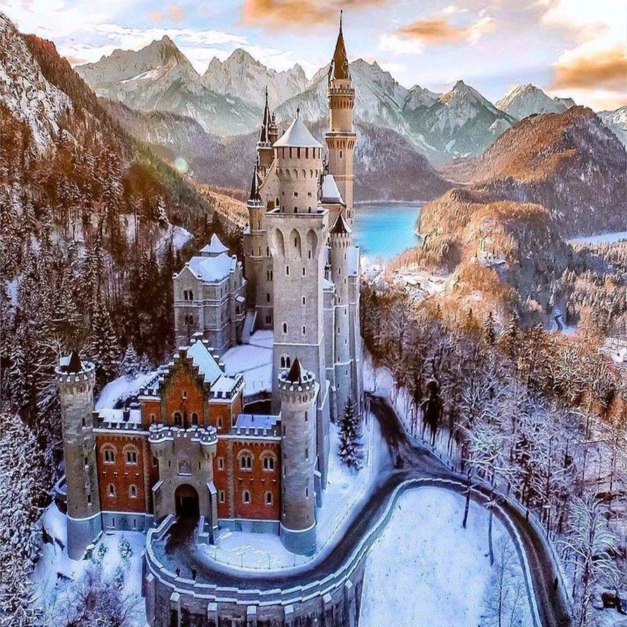 старый замок - замок, башни, зима - оригинал