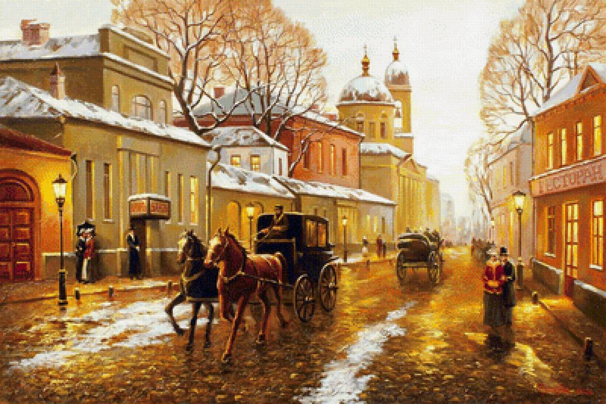 карета - карета, город, улица - предпросмотр