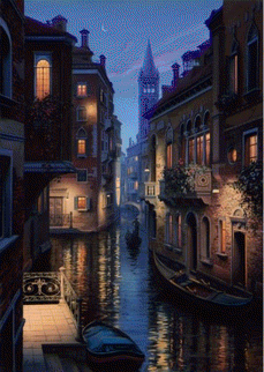 ночь в Венеции - канал, город, ночь - предпросмотр