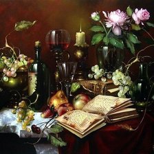 Схема вышивки «натюрморт с вином»