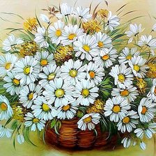 Схема вышивки «ромашки»