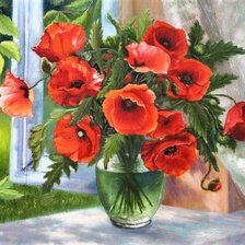 Схема вышивки «Маки»