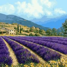 Схема вышивки «лавандовое поле»