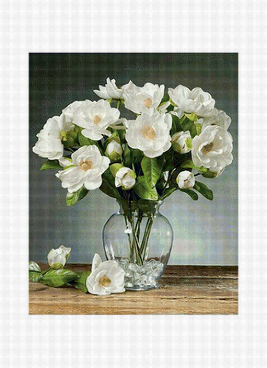 Букет в вазе - ваза, цветы, белые цветы - предпросмотр