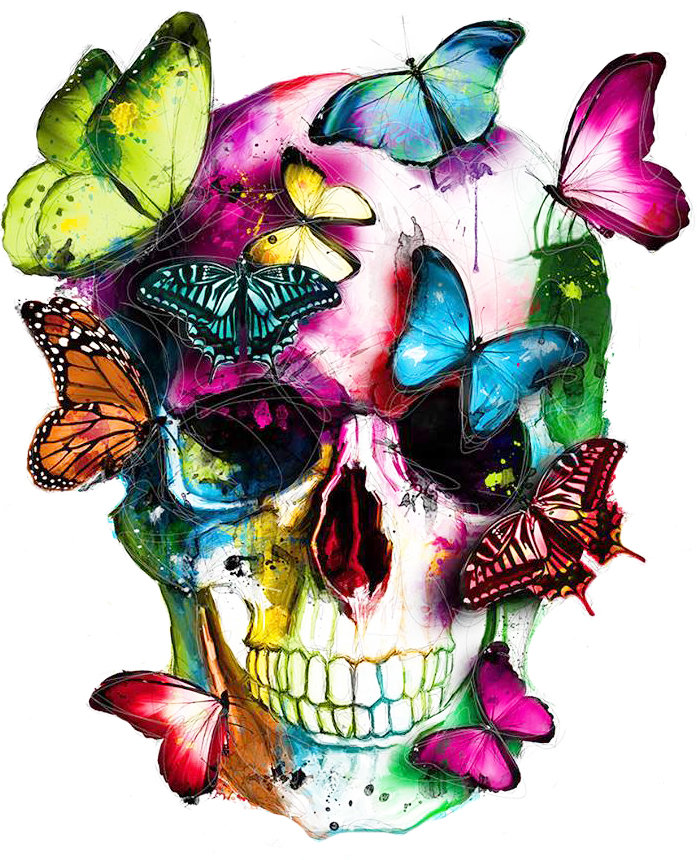 Краски души - бабочка, череп - оригинал