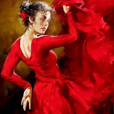 Схема вышивки «фламенко»