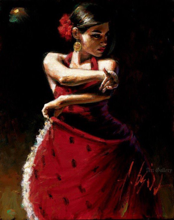 фламенко - танец . девушка - оригинал