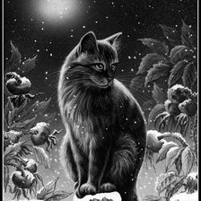 Оригинал схемы вышивки «Черный кот 2» (№1711470)