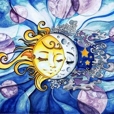 Схема вышивки «солнце и луна»