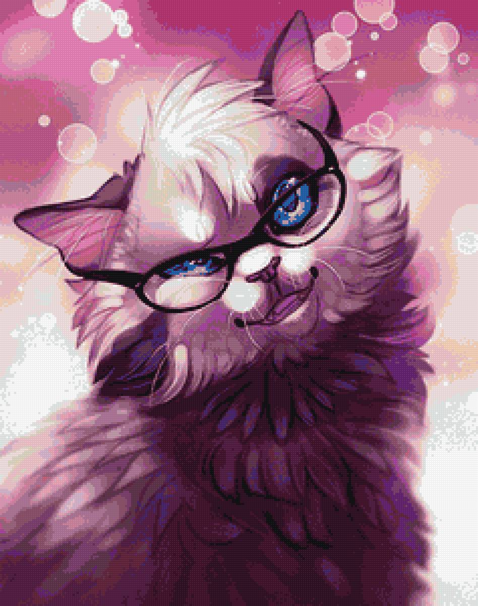 Кошка в очках - кошка, очки - предпросмотр