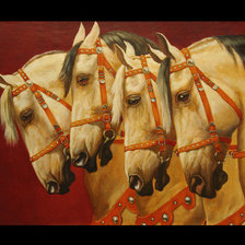 Схема вышивки «кони»