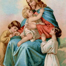 Оригинал схемы вышивки «Иисус и дети» (№1712791)
