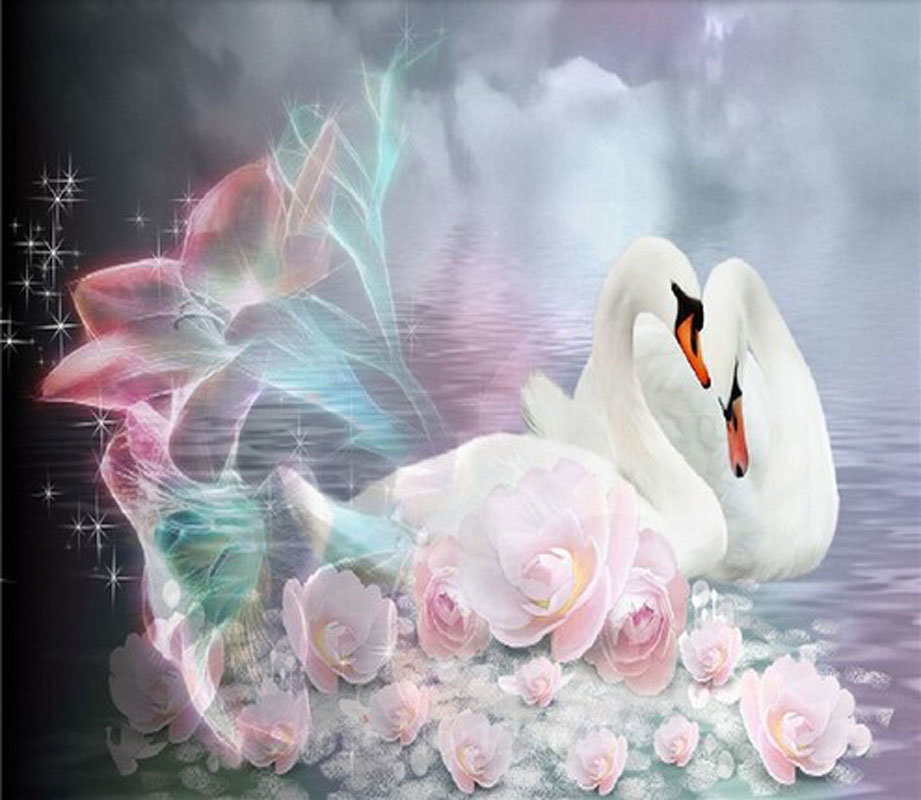 нежность лебедей - лебеди - оригинал