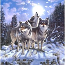 Схема вышивки «волки»