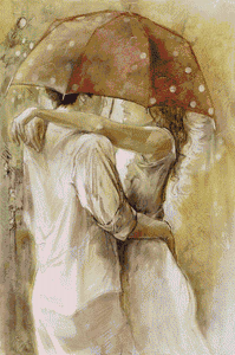 Двое под зонтом, нитки ПМК им.Киова - предпросмотр