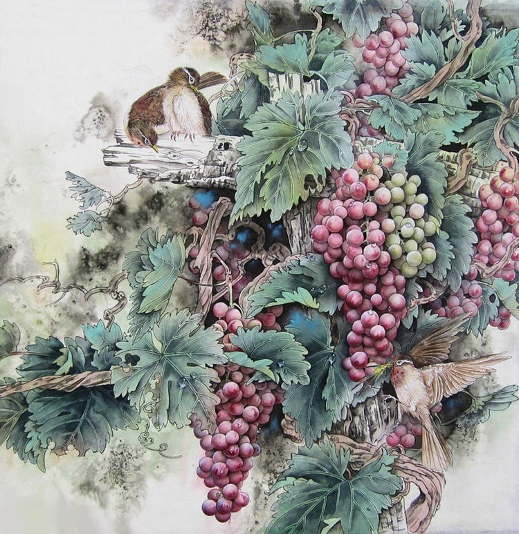 гроздья винограда - природа, пейзаж - оригинал