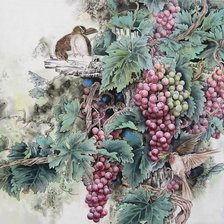 Схема вышивки «гроздья винограда»