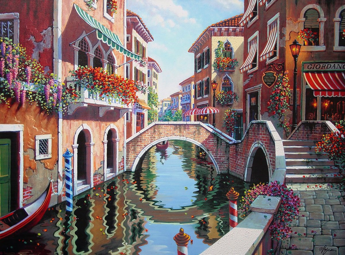 Венеция - венеция, улочки и мосты венеции - оригинал