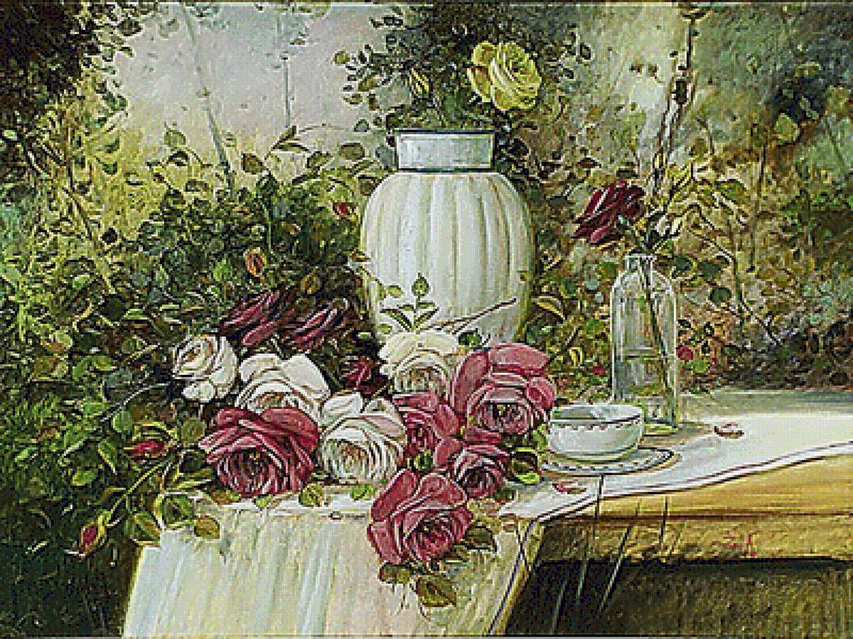 Натюрморт - цветы, живопись., кувшин, натюрморт - предпросмотр