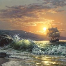 Схема вышивки «море»