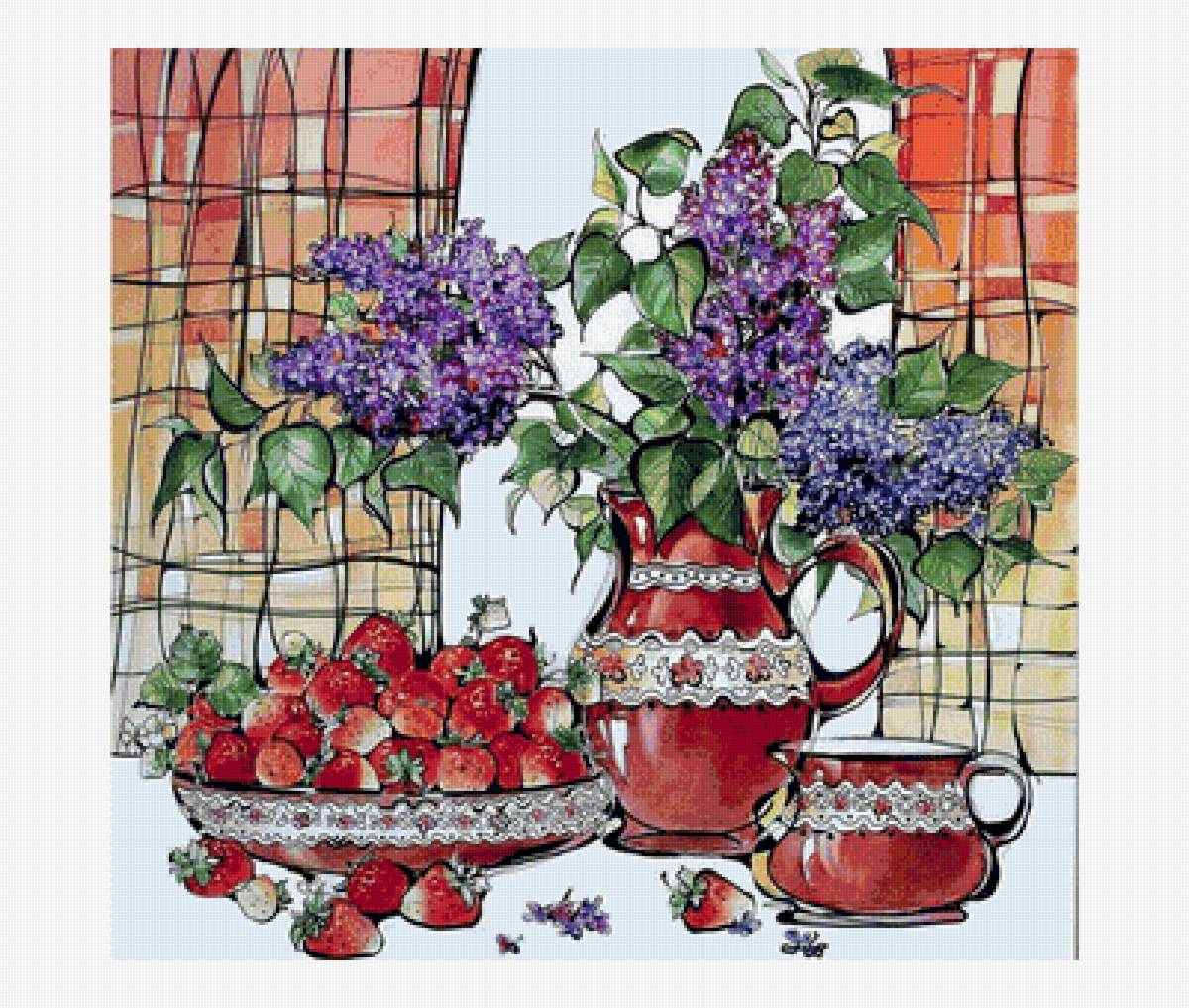 Для кухни - клубника, сирень - предпросмотр