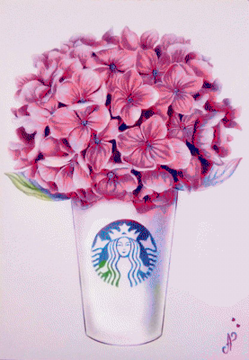 Гортензия в стакане - предпросмотр