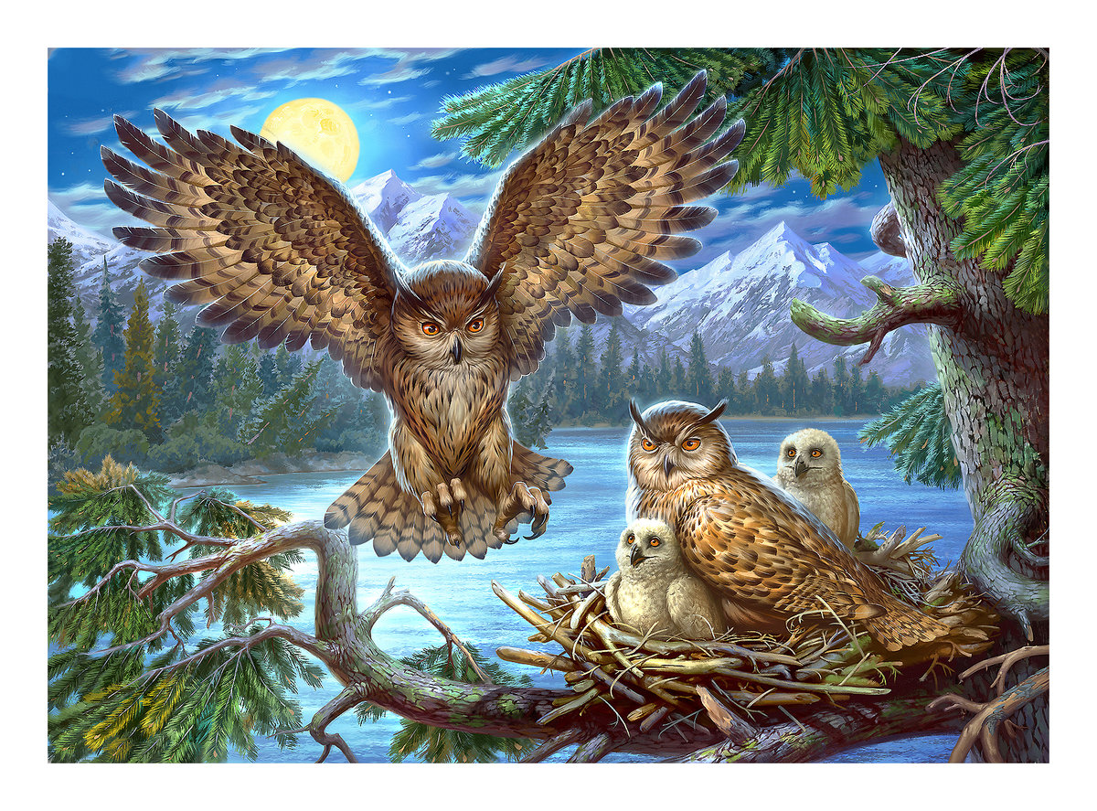 Серия "Птицы", Совы - совы, фауна, птицы - оригинал