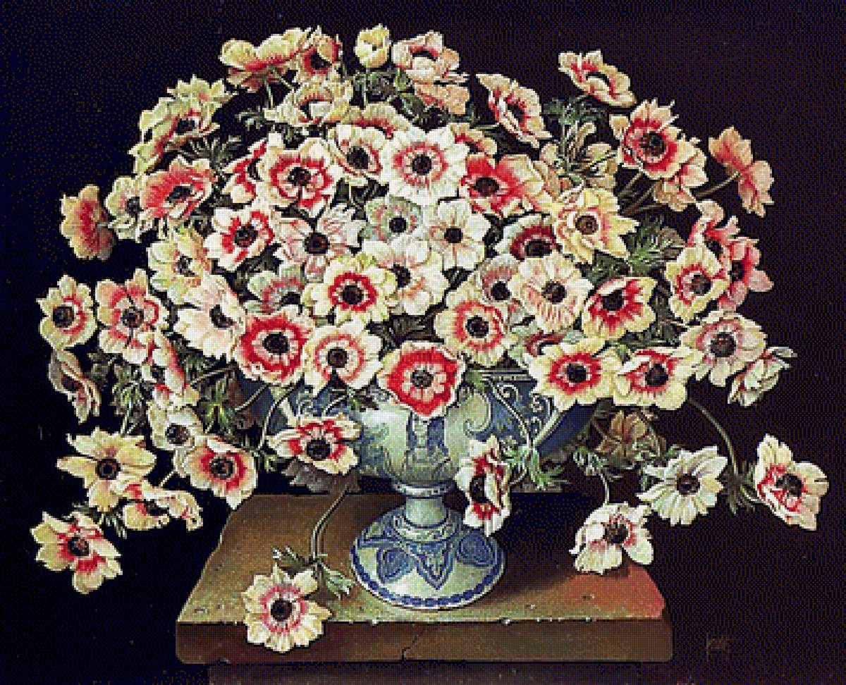 Натюрморт. - живопись., натюрморт, ваза, цветы - предпросмотр